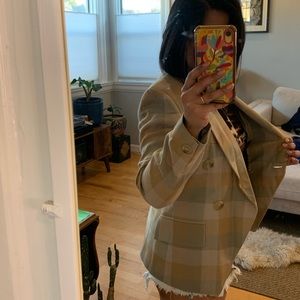 Vintage Casual Corner Plaid Blazer, brown, tan and grey